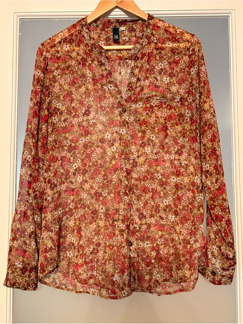 Kut from the Kloth Lightweight Floral Button-Up Blouse - Fall Multi